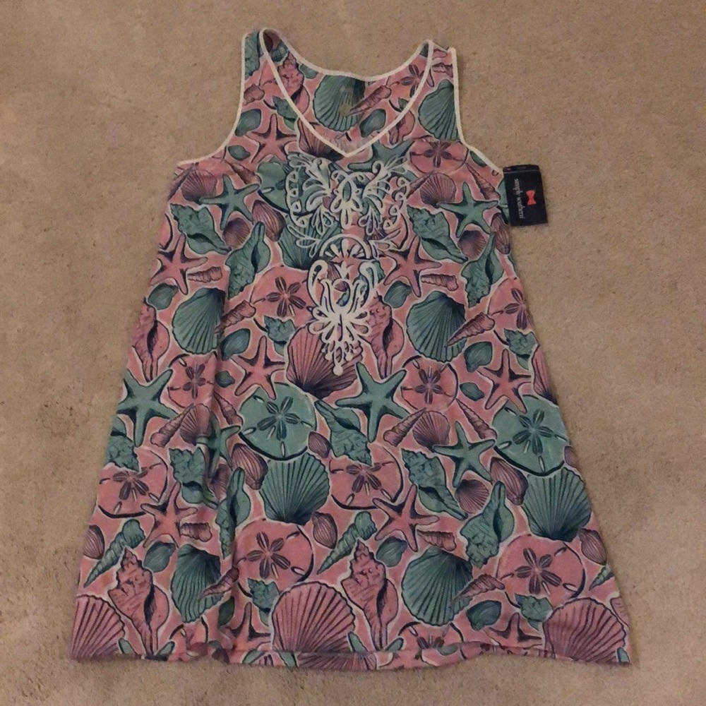 NWT Simply Southern Racer Tank Dress Shell Print Size Small - Picture 1 of 9